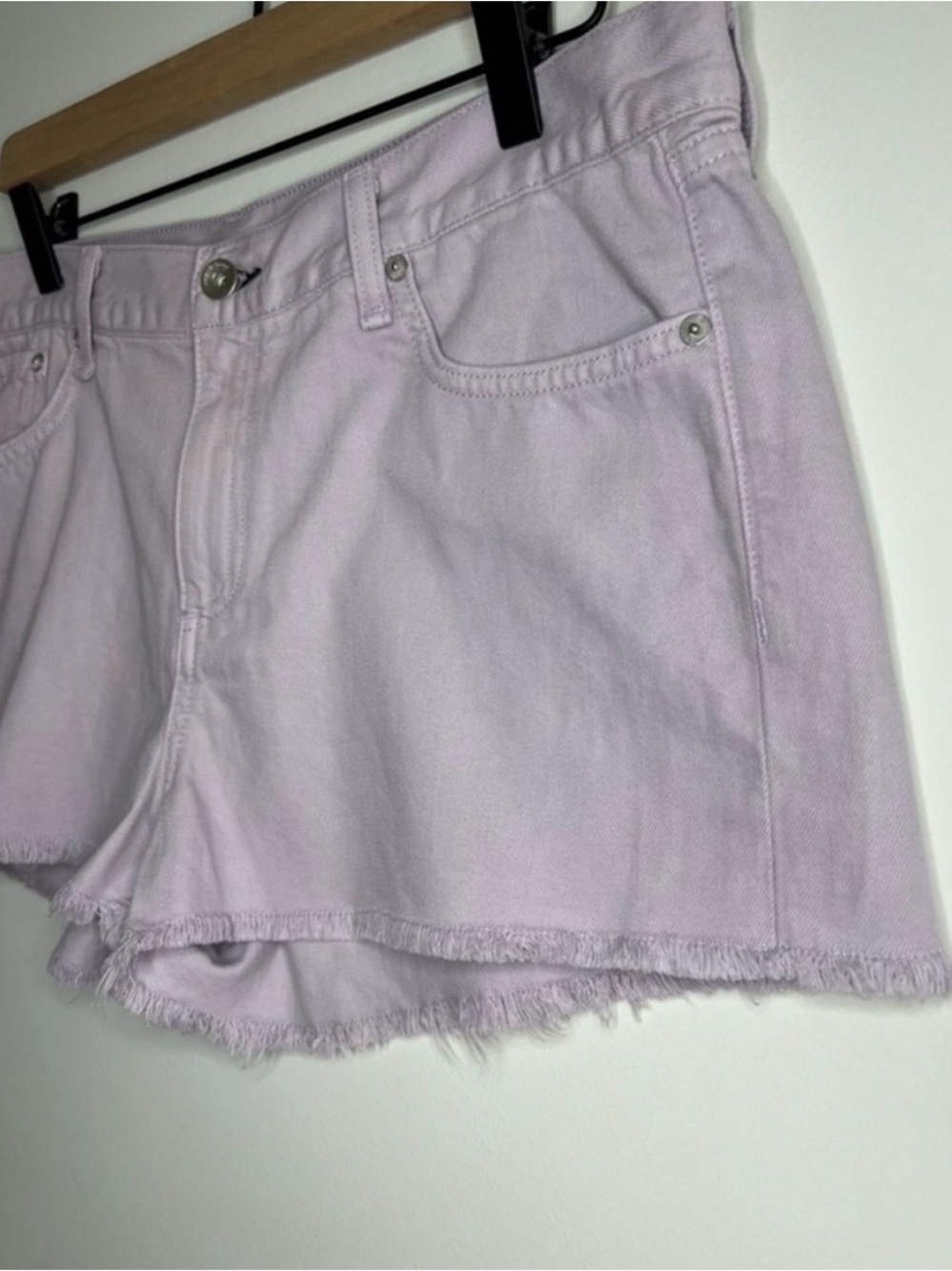 NWT Rag & Bone Denim Cut Off Shorts Size 31 Purple High Rise Frayed Hem - Picture 2 of 6